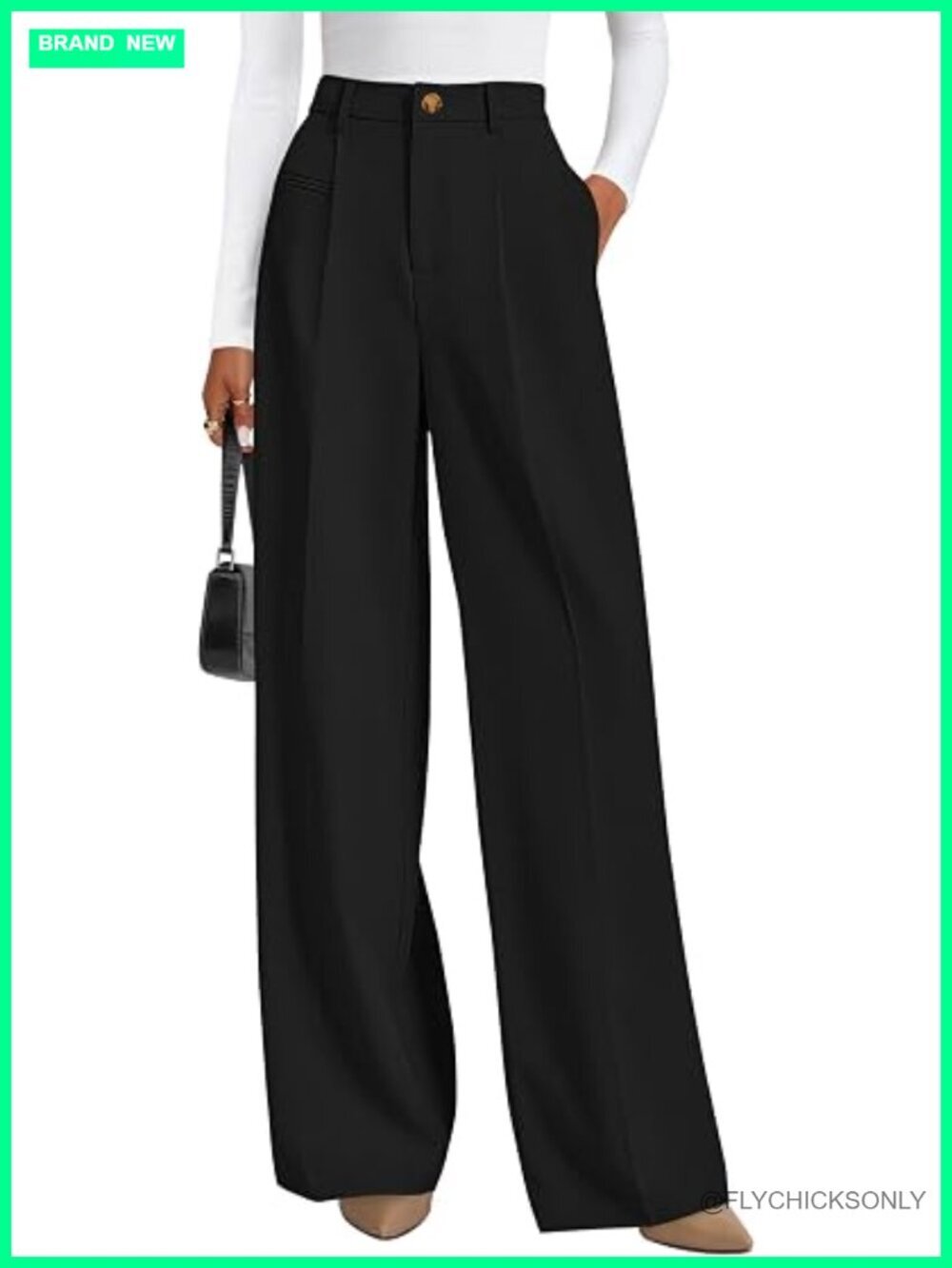 Wide Leg Dress Pants Business Casual Flowy Palazzo Slacks Trousers